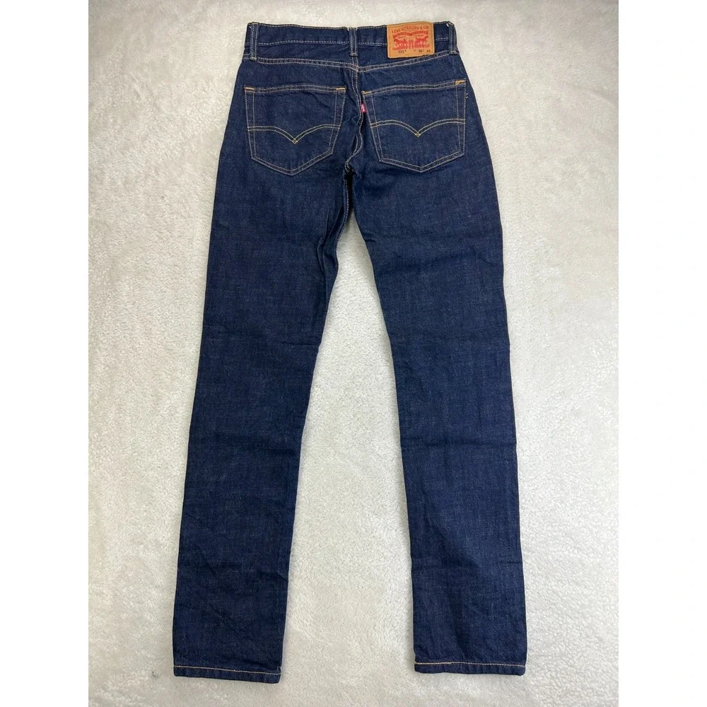 Levi's 511 Straight Slim Fit Jeans Mens 30x32 Indigo Blue Denim Low Rise Outdoor